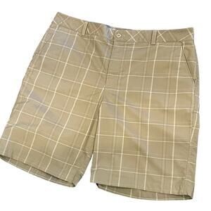 Under Armour Mens Size 38 Khaki Plaid Performance Shorts